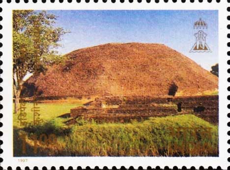 Stamp on Kushinagar INDIPEX 1997