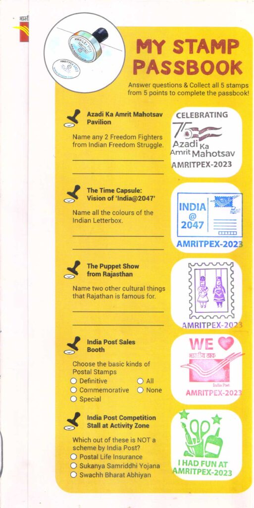 The Guide of AMRITPEX (Philatelic Passbook with 5 auxiliary postmarks)