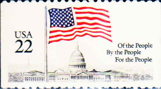 Stamp on Flag Over Capitol (USA 1985) - Booklet Single