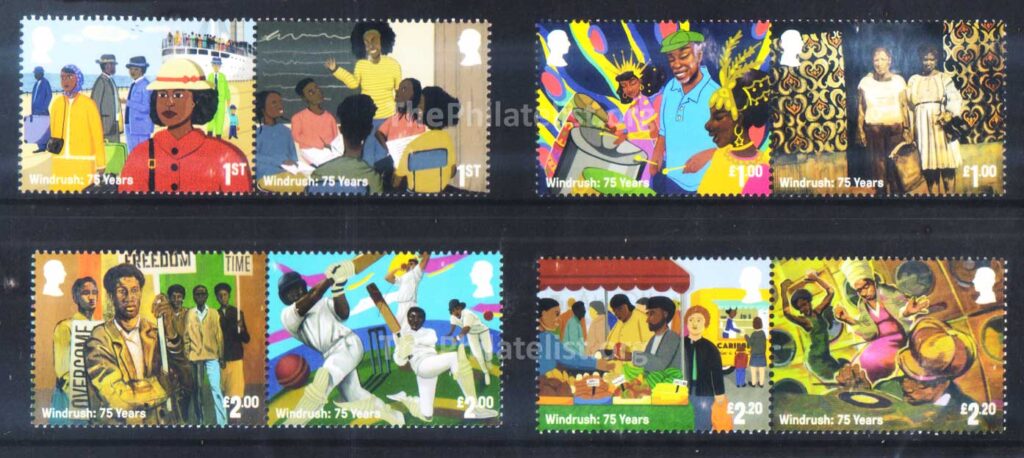 Stamps on 75 years of Windrush generation