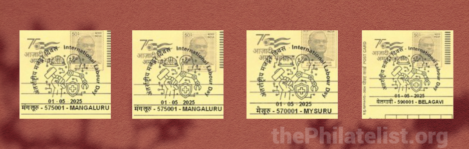 Special Pictorial Cancellation Released by Karnataka Postal Circle on International Labour Day 2025