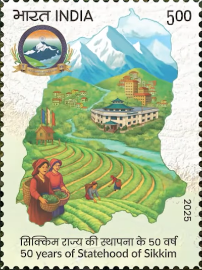 Commemorative Postage Stamp on 50 Years of Sikkim Statehood