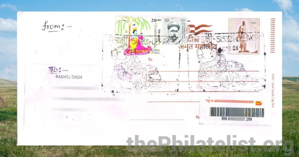 A cover posted with Permanent Pictorial Cancellation on Lepakshi Heritage on the Date of Issue