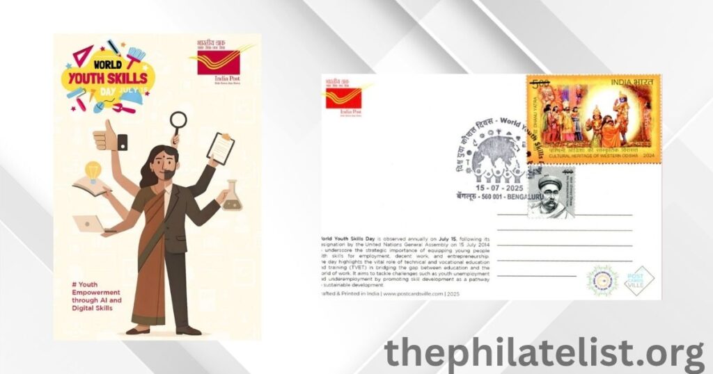 Karnataka Postal Circle Releases Picture Postcard and Special Cancellation to Mark World Youth Skills Day
