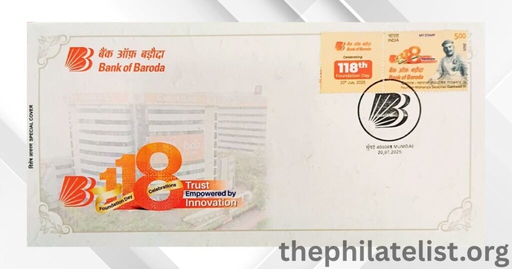 Maharashtra Postal Circle Releases Special Cover and Customized My Stamp to Celebrate Bank of Baroda’s 118th Foundation Day