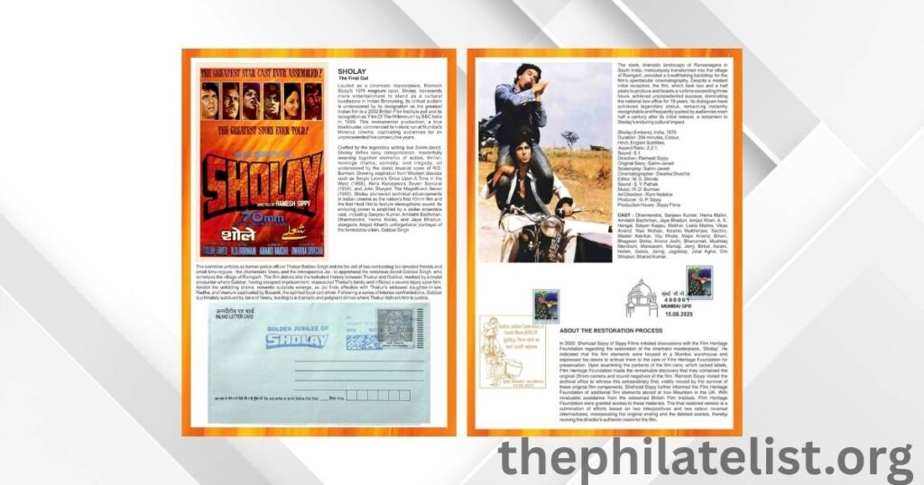 Maharashtra Postal Circle marks 50 years of Sholay with picture postcards, golden cancellation, and a presentation pack